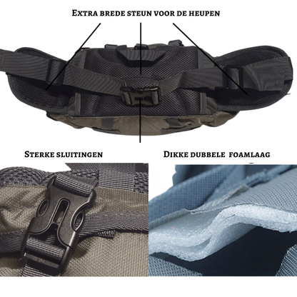 Hoge kwaliteit van de Wandelheuptas met sterke sluitingen en brede heupsteunen