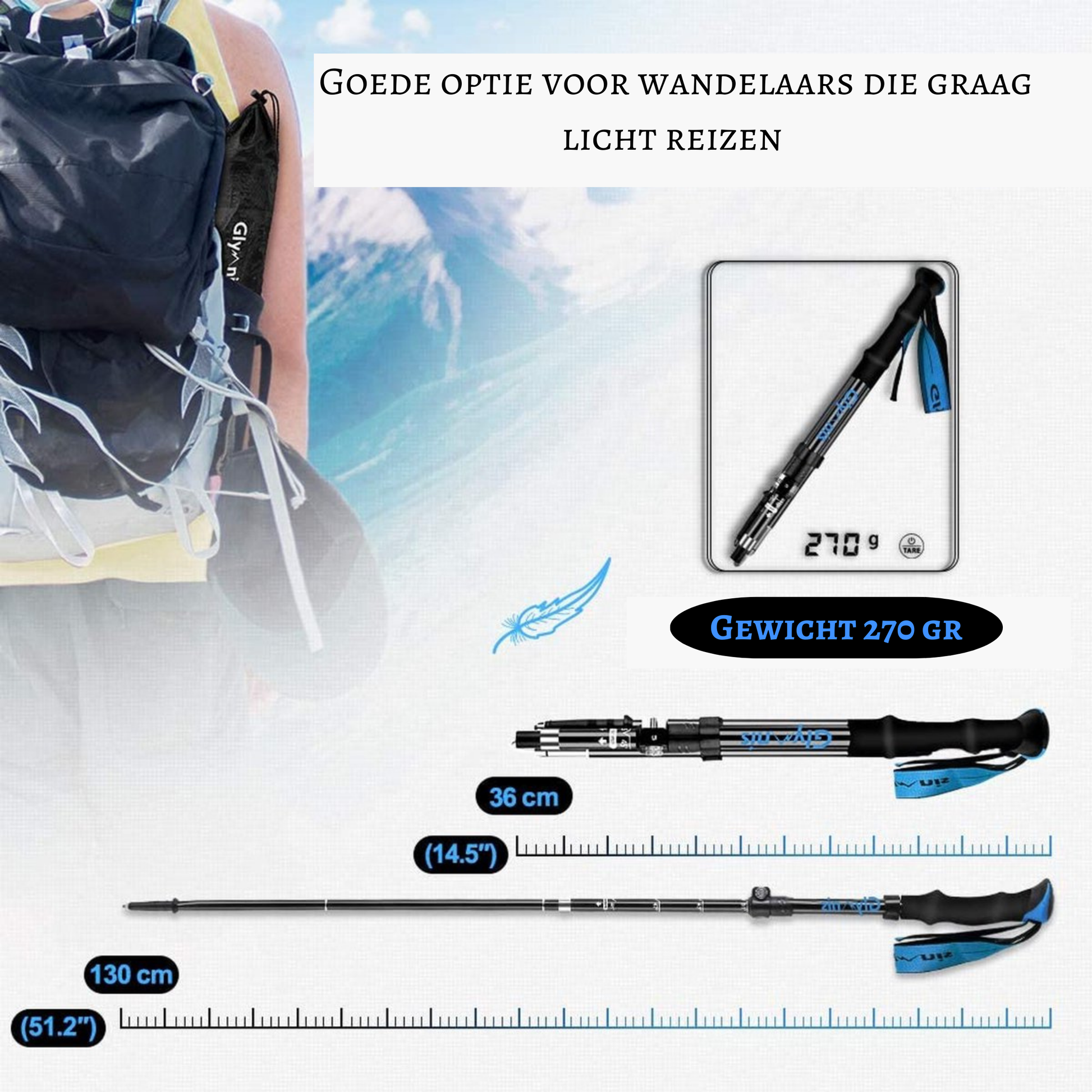 7075 aluminium / opvouwbaar / verstelbaar-afmeting opgevouwen