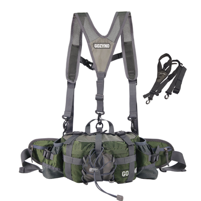 Gozyno Easywalker: Ergonomische Wandeltas voor Lange Afstanden - Gozyno Wandelheuptas Groen - Stabiel model met Borstband