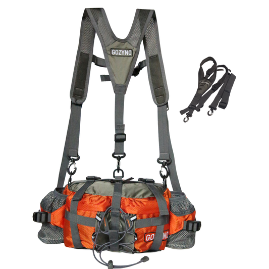 Gozyno Easywalker: Ergonomische Wandeltas voor Lange Afstanden - Gozyno Wandelheuptas Oranje - Stabiel model met Borstband