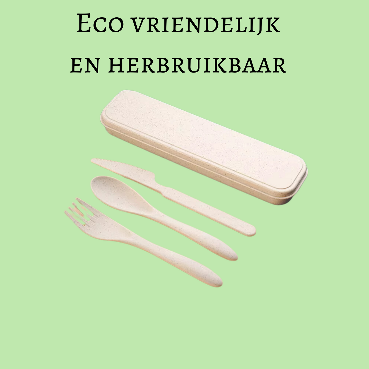 Eco vriendelijk bestek set voor onderweg